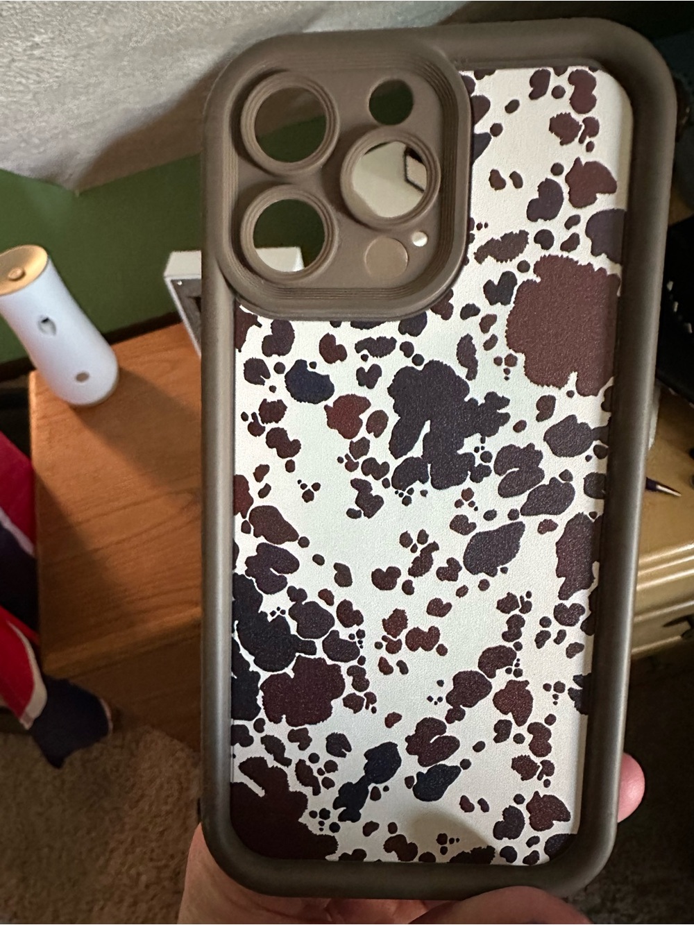 Stylish Brown Cow Print Phone Case - Compatible Fit